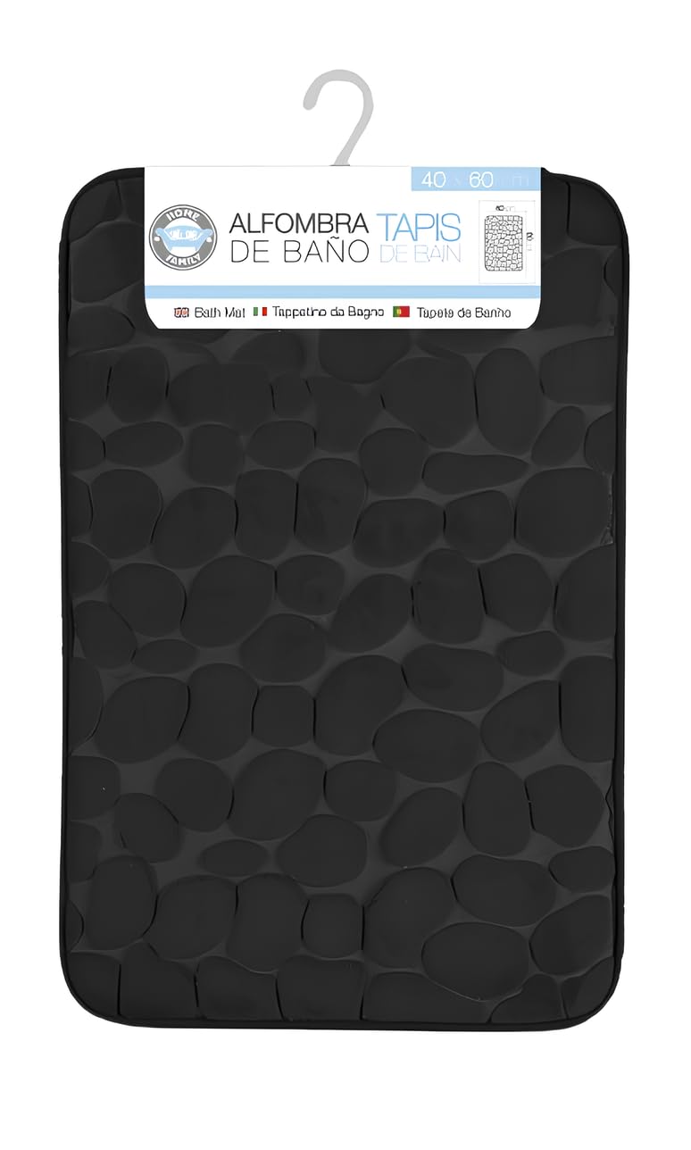 FORNOR 24543 Alfombra BAÑO Piedra Negra 40 x 60 cm
