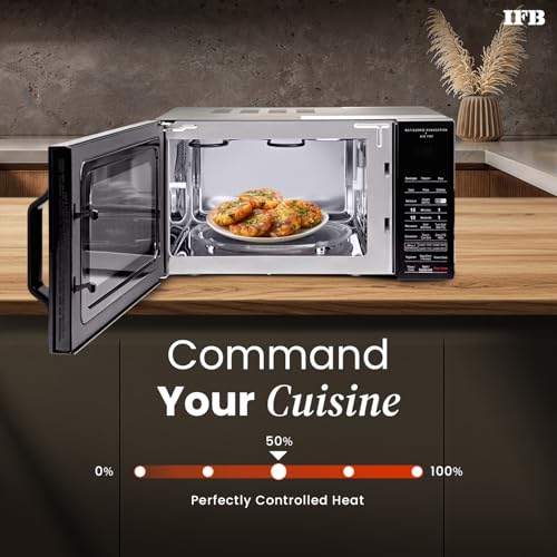 Image of IFB 30L, Multi-Stage Cooking Rotisserie, Grill & Convection Microwave with Air Fry, Cooling System, 10 Power Levels, Fermentation mode, 125 Auto Cook Menus, Auto Defrost, Auto Reheat (30BRC4, Black)