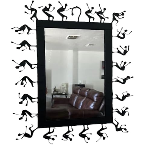 Tribal Club Creative Arts n Frames Wall Mount Mirror with Metal Frame – Full-Length Decorative Mirror for Bedroom, Living Room, Bathroom & Home Decor – Makeup & Shaving Mirror Cover