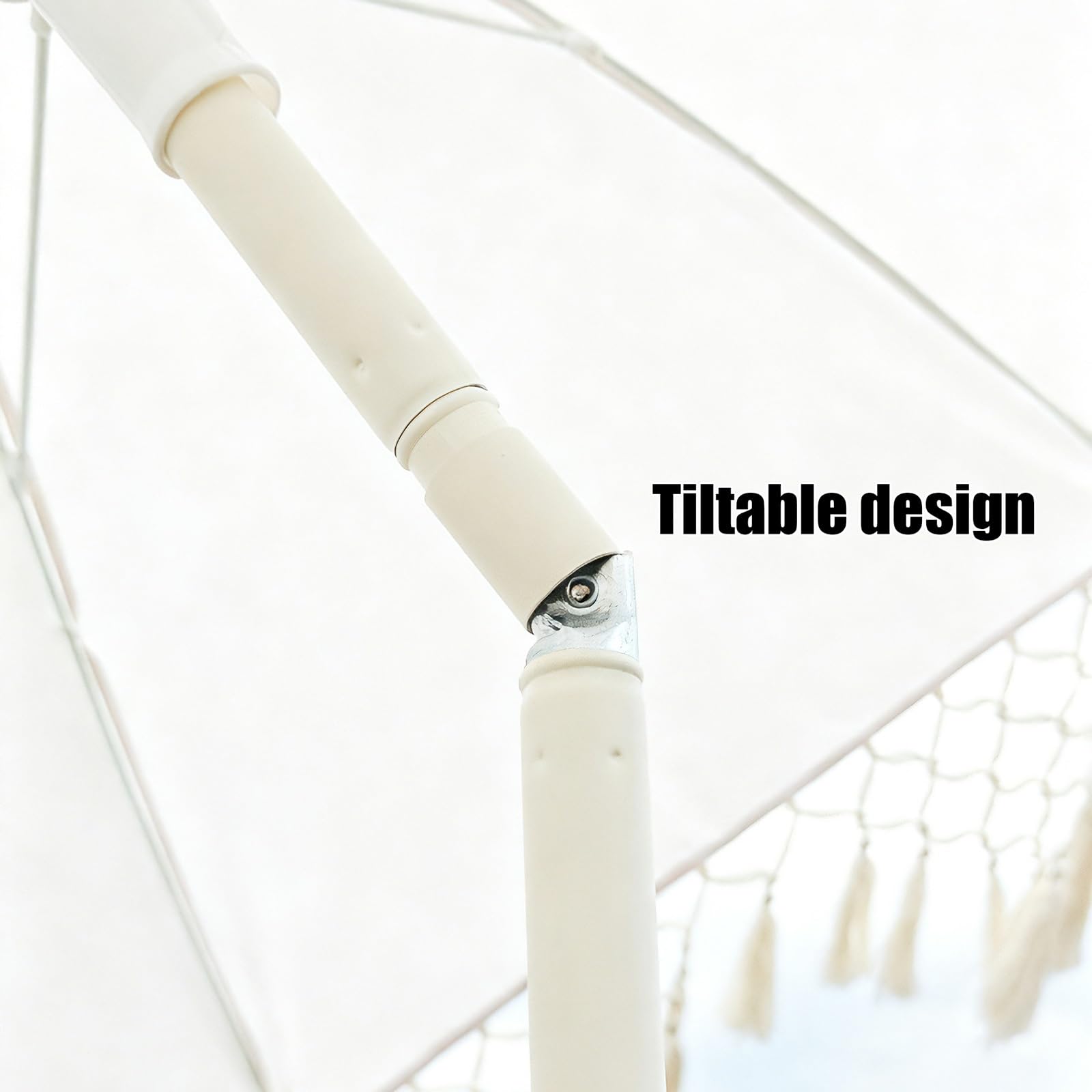160cm|200cm Ombrellone da Esterno Beige in Macramé con Nappe, Design Triangolare Intrecciato con Frange, Ombrellone Inclinabile per Giardino, Spiaggia E Terrazza(200cm)