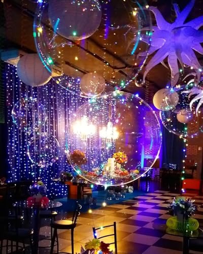 Image of 15PCS 20 Inch Bobo Balloons, Clear Balloons for Stuffing Bubble Baloons Helium Style Large Transparent Balloon for Birthdays Anniversary Weddings Baby Showers Christmas Party Decorations