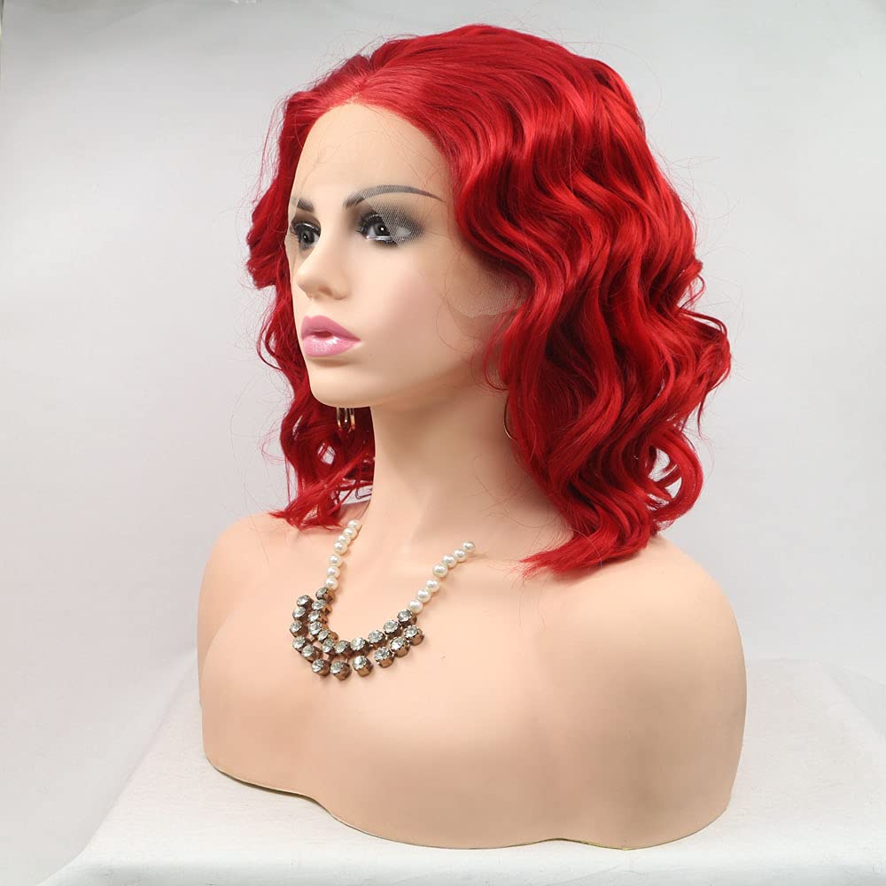 Amazon.com : Xiweiya Short Curly Hair Hot Red 14 display picture 1