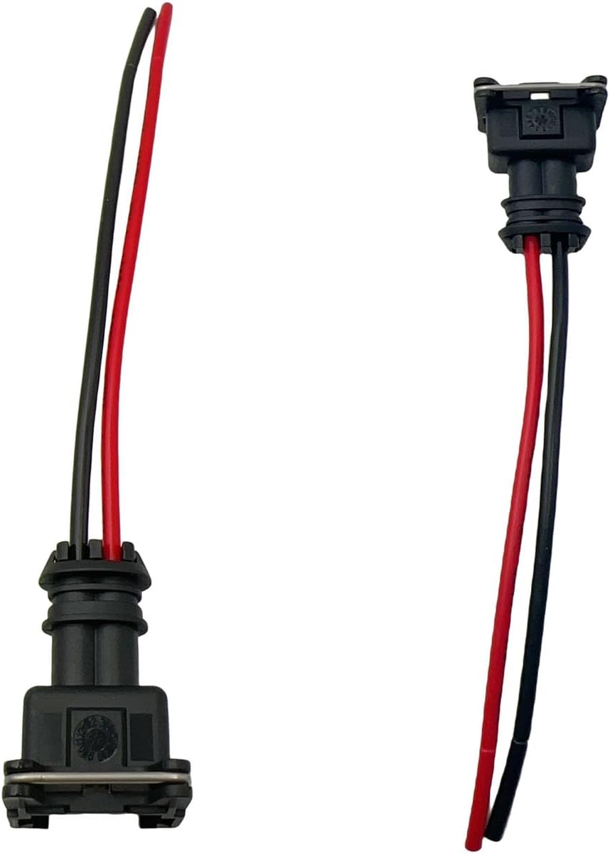12PCS Fuel Injector Connector Injector Socket with Extended Pigtail Wiring Harness Compatible with Most Volvo, BMW, Mitsubishi, Hon da, Fo rd, Toyo ta Replace EV1-8