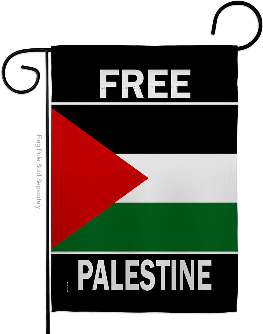 Free Palestine Burlap Garden Flag Support Pray for Home Stand with Country International World Small Decorative Gift Yard House Banner Double-Sided Made In USA 13 X 18.5