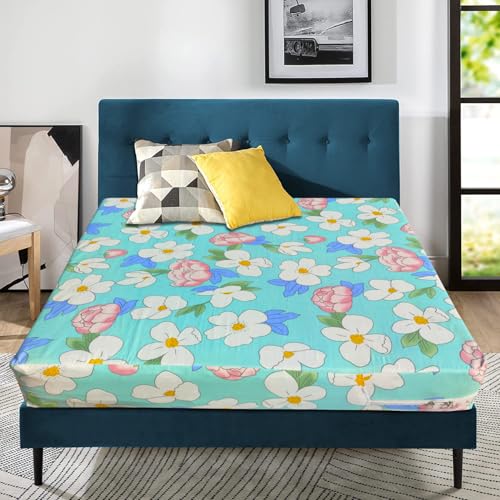 Image of WELLFIT Premium Glace Cotton 300 TC Mattress Protector King Size | 78x72x8 Inches | Bed Cover with Zip | Mattress Cover with Zipper Chain | 6x6.5 Ft Mattresses