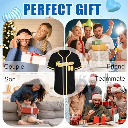 Image of Custom Baseball Jersey Personalized Stitched or Printed Name Number Baseball Shirt Sports Uniform Gifts for Men Women Youth