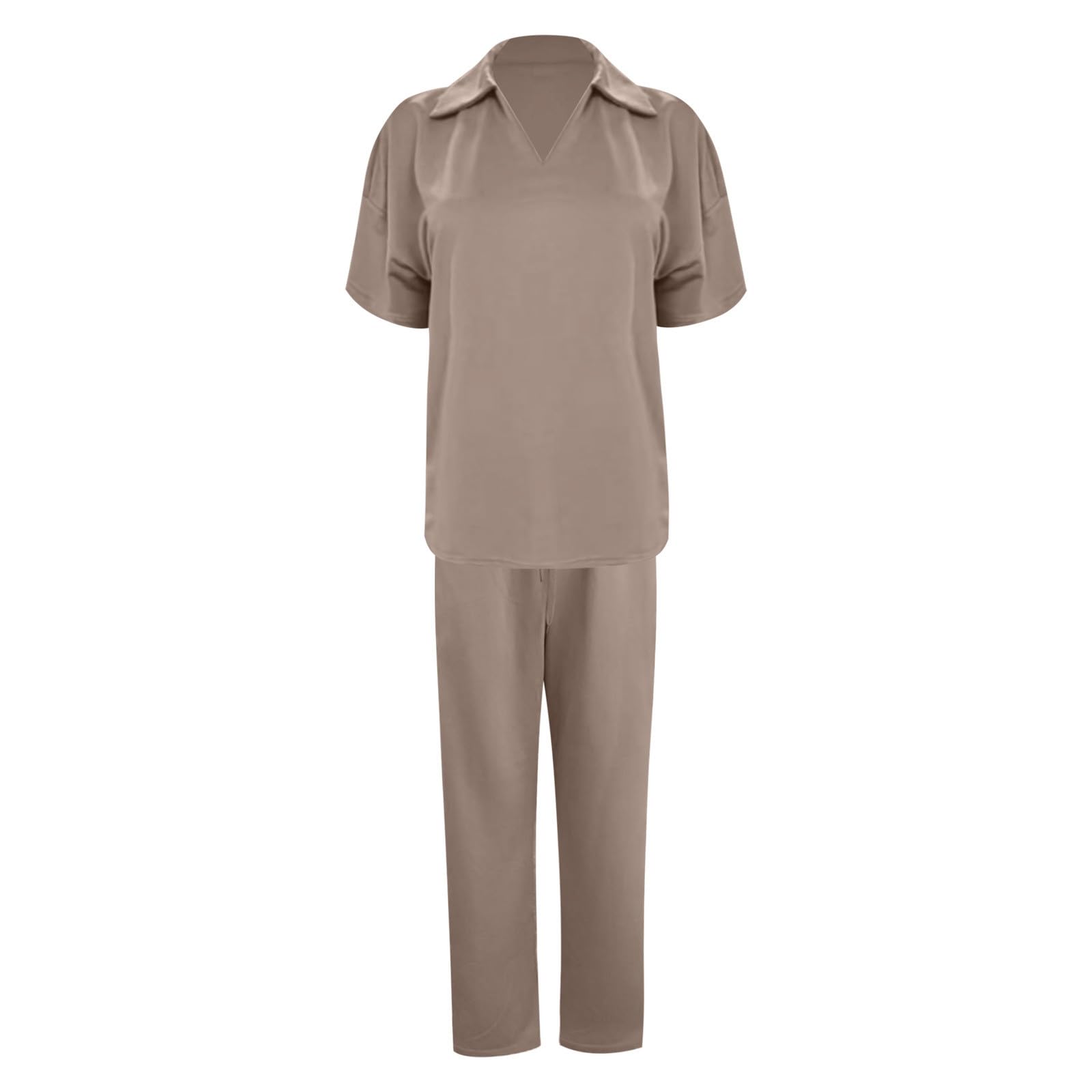 Générique Ensemble Femme 2 Pièces Coton Haut et Pantalon Sport Jogging Survêtement Respirant Léger Souple Doux Confort Quotidien A17