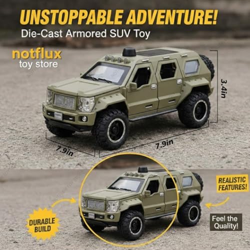 Image of G-Patton 1:24 Scale Diecast Metal Pull Back Action Toy Car - Collectible Model Vehicle for Kids, Realistic Design (Multicolor) (Pack of 1)