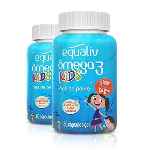 Kit 2 Ômega 3 Pro Kids Equaliv 60 cápsulas Sabor Laranja