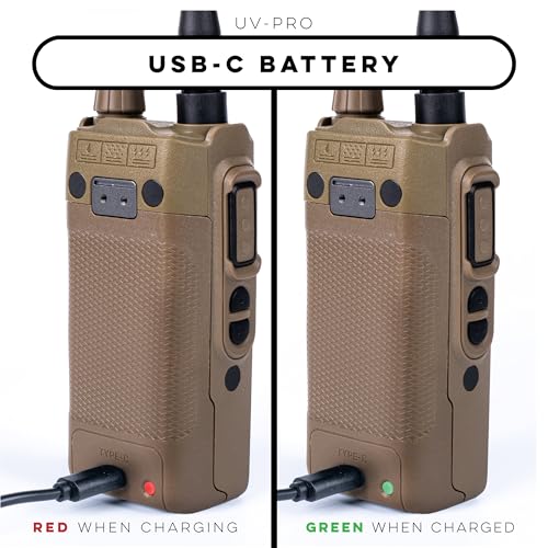 Image of BTECH UV-PRO (TAN) IP67 Dual Band VHF /UHF Two-Way Radio - APRS, Bluetooth, GPS, Text Messaging, Aviation Band Scanner, NOAA Weather Alerts, USB-C Rechargeable Battery