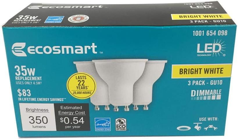 35W Equivalent Bright White MR16 GU10 Dimmable LED Light Bulb (3-Pack) 1001654098