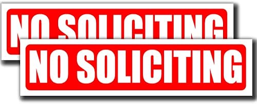 Señal de no solicitar  (paquete de dos calcomanías de no solicitar)  Señales de vinilo para puerta o ventana  Pequeño (8 x 2 pulgadas) Señal de no
