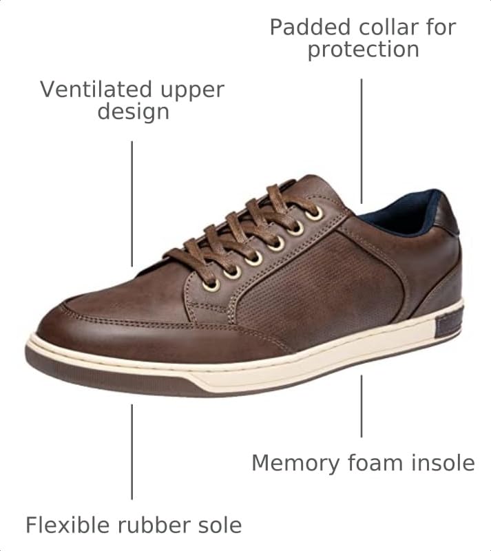 Image of Jousen Men's Casual Shoes Dress Sneakers | Business Casual, Lightweight, Memory Foam Insole, Retro Simple , Non-slip, Casual, Office, Daily Commute, Walking