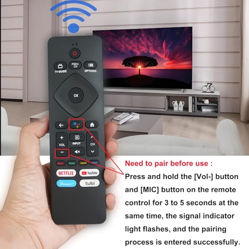 Télécommande vocale RF439A-V06 pour TV Philips LED 4K Android - 3