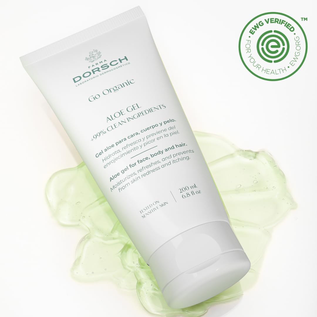 FARMA DORSCH - Aloe Gel | Vielseitig einsetzbares, feuchtigkeitsspendendes und beruhigendes Gel für Gesicht, Körper und Haare | Bio-Aloe Vera