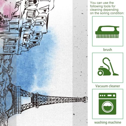Alfombras de cocina de la Torre Eiffel para decorar y proteger tu lavandería y pasillo 5