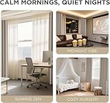 Joydeco Blackout Thermal Lined Curtains 55x96 Inch Drop 2 Panels with Back Tabs & Rod Pocket, 100% Light Blocking Linen Texture Fabric Curtain Drapes for Living Room Bedroom - Image 8