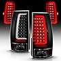 AmeriLite for 2007-2014 Chevy Tahoe Suburban / GMC Yukon XL Denali Replacement Clear Black C-Type LED Tube Tail Lights Set - Passenger and Driver Side