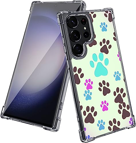 Coque Samsung S23 Ultra transparente à motif patte de chien avec armure aérienne