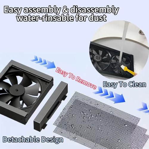 Image of 23.6-25.6 Inch Vertical Window Fan For Sliding Windows - Waterproof Window Exhaust Fan No Tool Installation With Living Rooms Bedroom Kitchen Bathroom Attics Hot Areas(0-2800 Rpm)