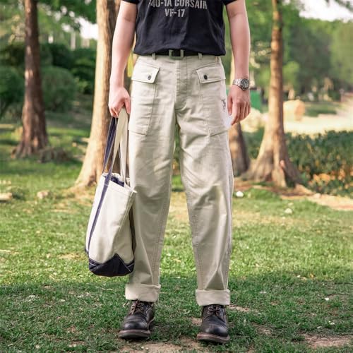 Red Tornado Herringbone P44 Paratrooper Pants White2