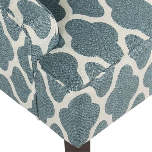HomePop Classic Swoop Arm Chair, Teal Geometric - Image 8