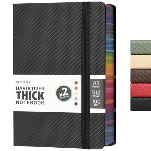 A5 Hardcover Thick Notebook 500 Pages, 5.7 x 8.3 inch Big...