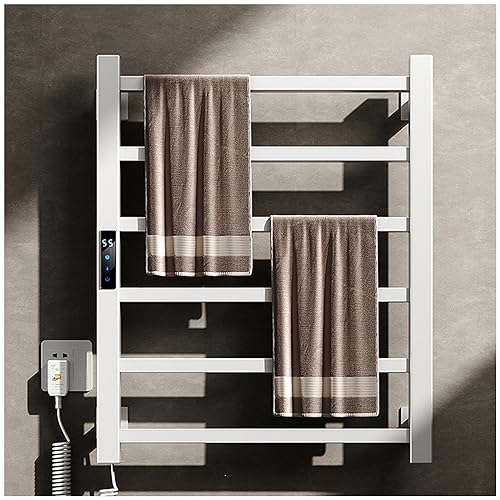 Toallero Eléctrico de Aluminio Blanco para un Baño Confortable