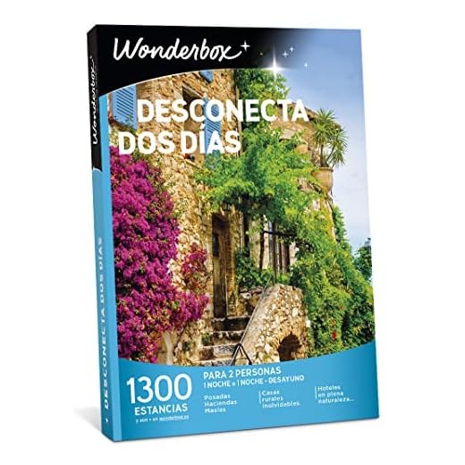 WONDERBOX Caja Regalo - DESCONECTA Dos DÍAS- 1300 estancias Rurales para Dos Personas en haciendas, masías, Casas Rurales inolvidables, hoteles en Plena Naturaleza
