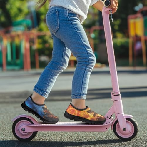 Kids Sneakers for Boys Girls Elastic Slip On School Shoes Lightweight Breathable Tennis Shoes for Running Gym Size 11-15 Black Sole4