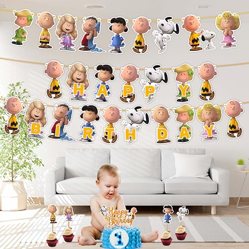 Décorations d'anniversaire thématiques Charlie Brown faciles à installer - 4