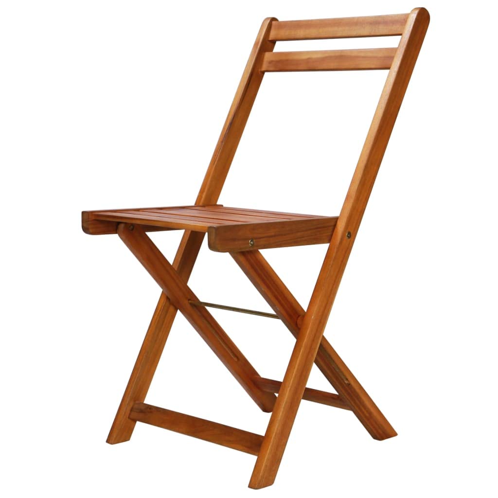 vidaXL 2X Chaise de Bistro Bois Massif d'Acacia Pliable Chaise de Jardin