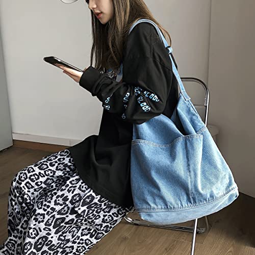 Bolso Tote Denim Unisex Casual y Retro miniatura 4
