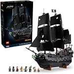LEGO Icons Ensemble de Construction du Navire Pirate du Capitaine Jack Sparrow pour Adultes, Âges 18+ - Décoration de Chambre pour Bureau, Chambre ou Étagère - Navire Collectible Black Pearl pour Fans de Pirates des Caraïbes - 10365
