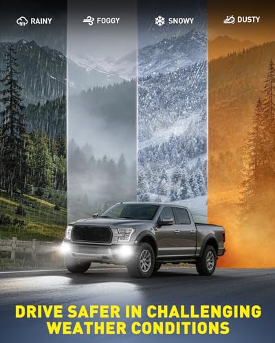 Image of AUXITO 9006 Switchback Fog Light Bulbs, 6500K Cool White&3000K Amber Yellow 80000LM, Direct Replacement HB4 LED Fog Light Bulbs Fanless, Plug and Play, CANbus Ready No Flicker, Pack of 2