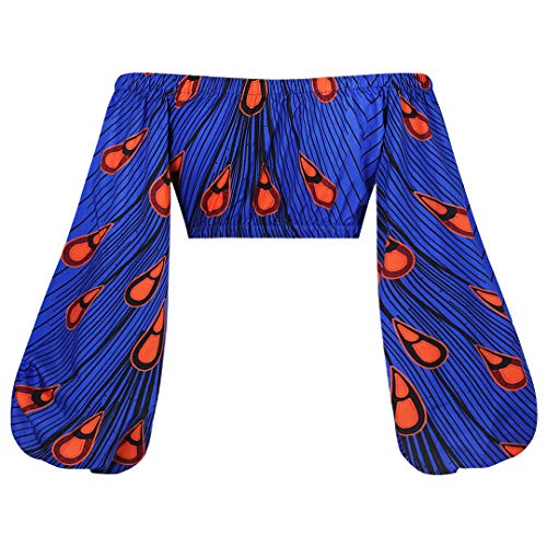Mocure Women African Off Shoulder Crop Top Bohemia Printing Tube Blouse for Party Rave Festival2
