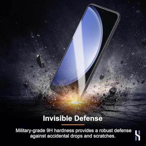 Image of Tempered Glass for Samsung Galaxy S24 FE | M56 | F56 (6.7 Inch) Military Grade 9H Screen Guard, Anti-Scratch, Shatterproof, Edge-to-Edge Full Coverage - Black Border