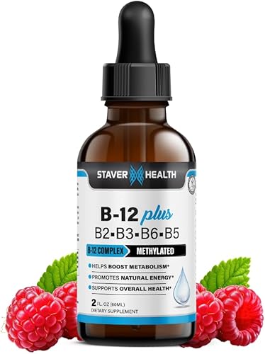 Suplemento líquido de vitamina B B12 Plus - Suplemento vitamínico del complejo B - Suministro de 2 meses - Suplemento de apoyo energético - Vegano -