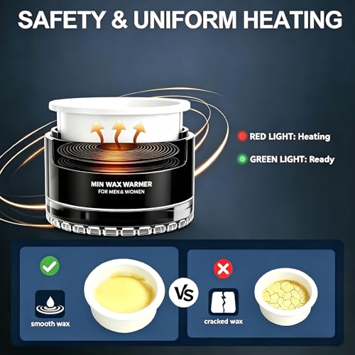 Image of Nose Wax Kit, 120g Nose Hair Wax Kit for Men & Women, Painless Nose Hair Removal with USB Fast Heat, Smart Constant Temp, 40 Applicators, Wooden Sticks, After-Wax Wipes and Moustache Guards 20-25 Uses