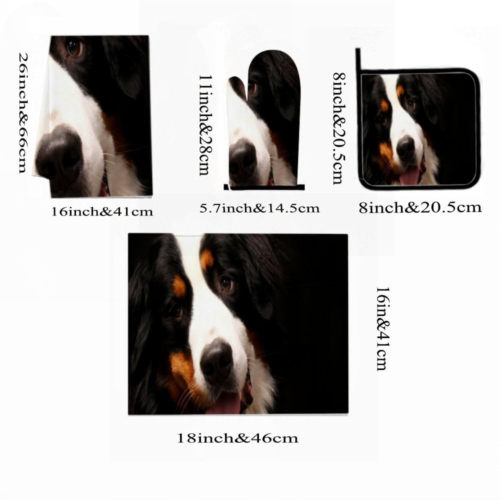 Set di 9 accessori e decorazioni per la cucina a forma di cane bernese