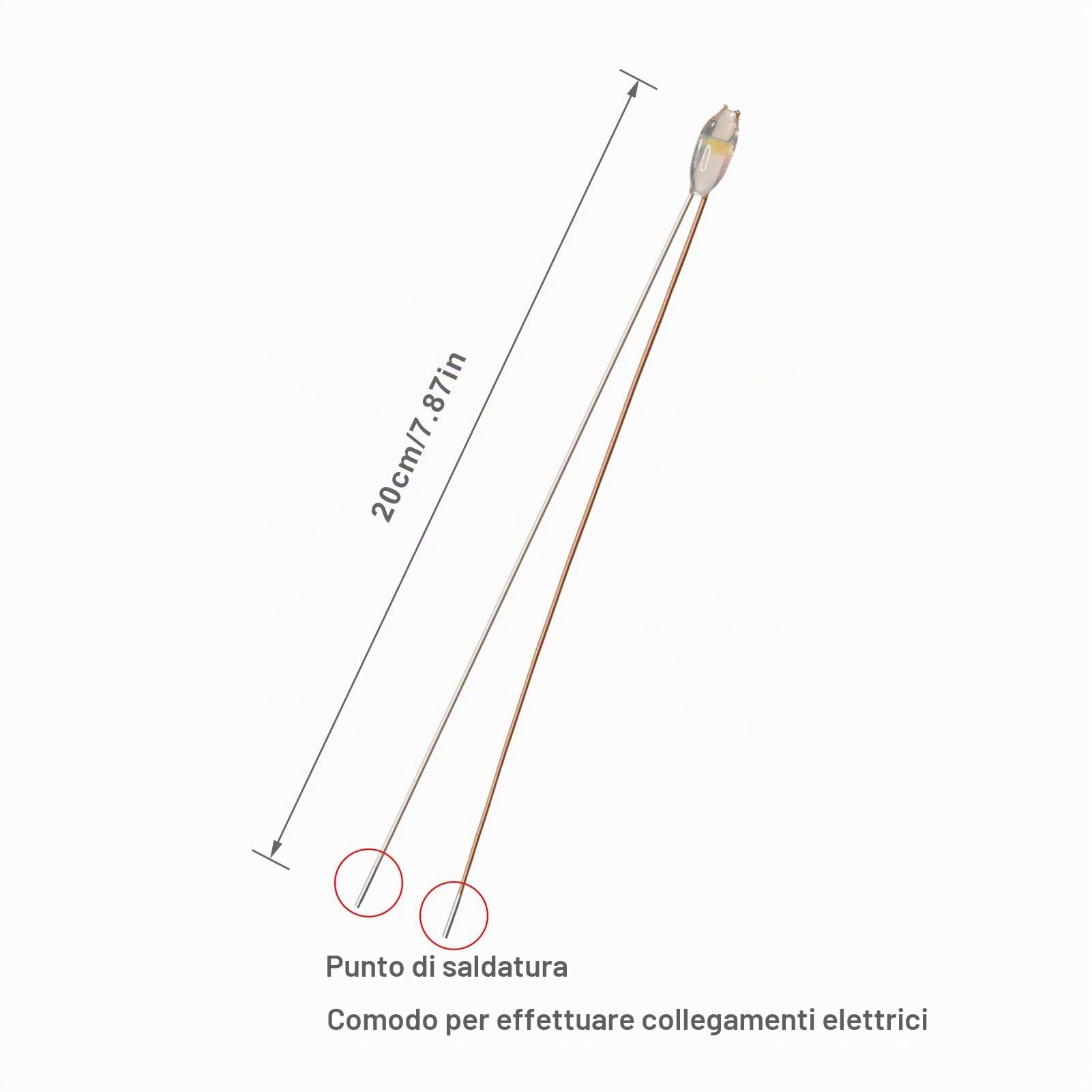 Evemodel 30 pezzi di filo Litz micro pre-saldato bianco caldo SMD 0603 LED con luce, filo da 20 cm con copertura in resina