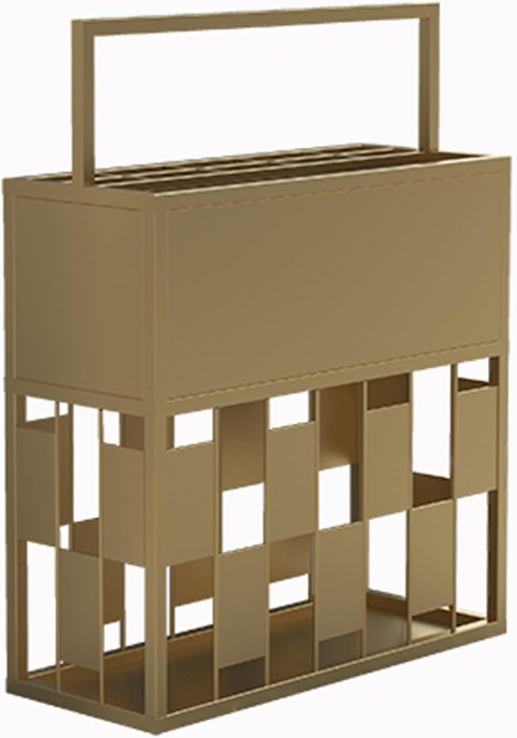 Portaombrelli in Metallo di Grande capacità per Ingresso, Supporto Quadrato per più Ombrelli, Robusto Organizer per Interni, Oro