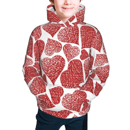 Hearts Kid Hoodies Boys Sweatshirts Girls Pullover with Pocket3