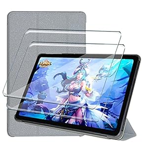 Tasch HYMY Hülle + 2 Pcs Schutzfolie Schutzfolie Glas für Teclast M40 Pro hülle 10.1″ – Flip Case Cover Schutzhülle Schutzfolie Teclast M40 Pro Schutzfolie Glas-Gold