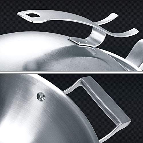 Wok de acero inoxidable sin recubrimiento 32 cm miniatura 2