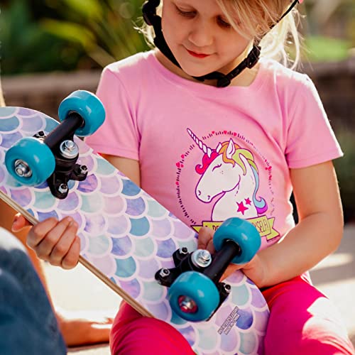 Image of Rude Boyz 17 inch Micro Complete Skateboard | Maple Wood | ABEC 7 Bearings | Double Kick Concave Deck | Kids Skateboard, Ideal Toddler Cruiser Ages 2-5