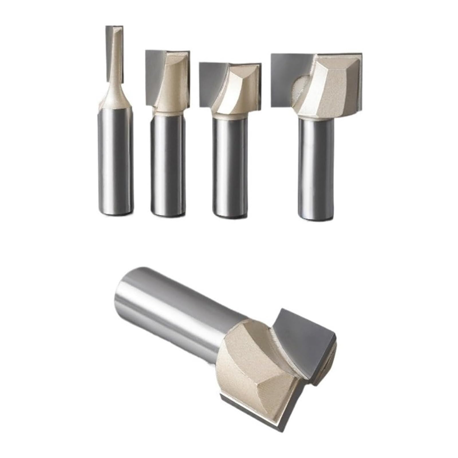 Fresa recta de limpieza inferior for madera dura MDF y contrachapado, broca de carburo de tungsteno con vástago de 1/4 1/2 pulg., 1 pieza(6.35mm x 25.4mm)