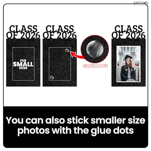 Image of KatchOn, Felt K-12 Graduation Photo Banner 5x7 - Photo Cards 12+6 | Grad Banner 2026 Personalized | Kindergarten Grad Backdrop | Graduation Decorations 2026