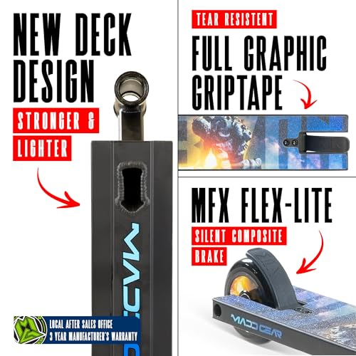 Image of Pro Stunt Trick Scooter for Kids Ages 5-12 - Lightweight Durable Freestyle Kick Scooter for Skatepark and Street - Easy Assembly - Madd Gear MG2