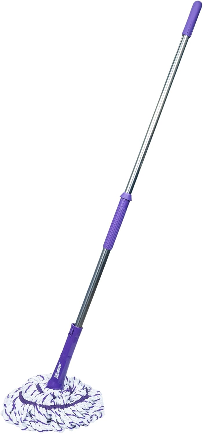 fabuloso twist mop – self wringing mop with non-scratch scrubber and removable washable head for floor cleaning